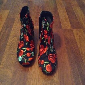 Embroidered Ankle Boots